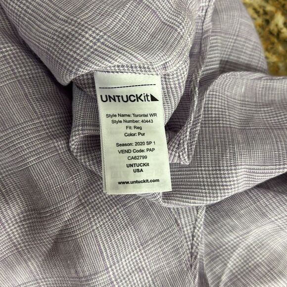 UNTUCKit Plaid Linen Wrinkle Resistant Long Sleeve Button Down Shirt Size XXXL - Picture 6 of 10